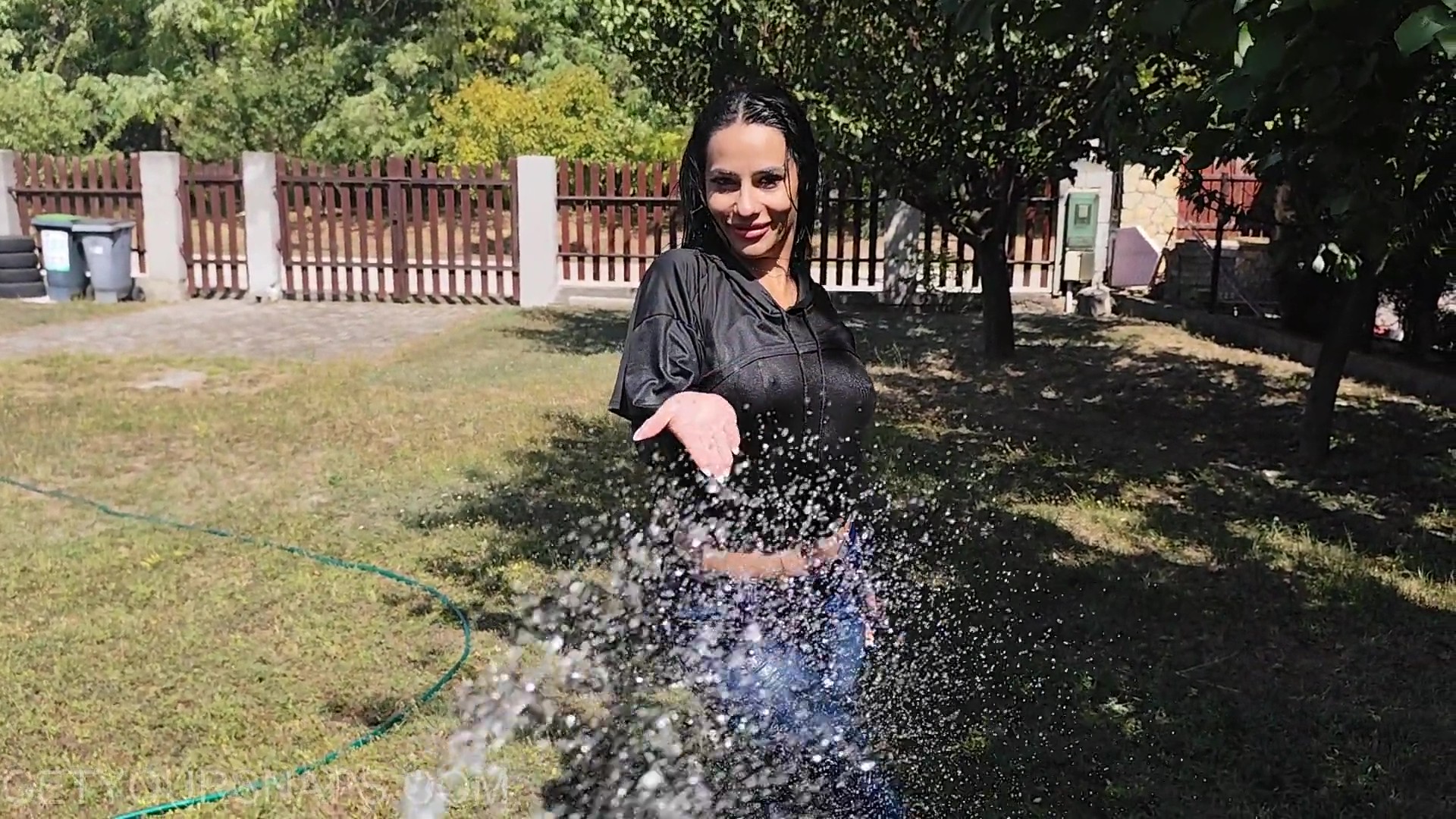 Gina gets wet in the garden 2