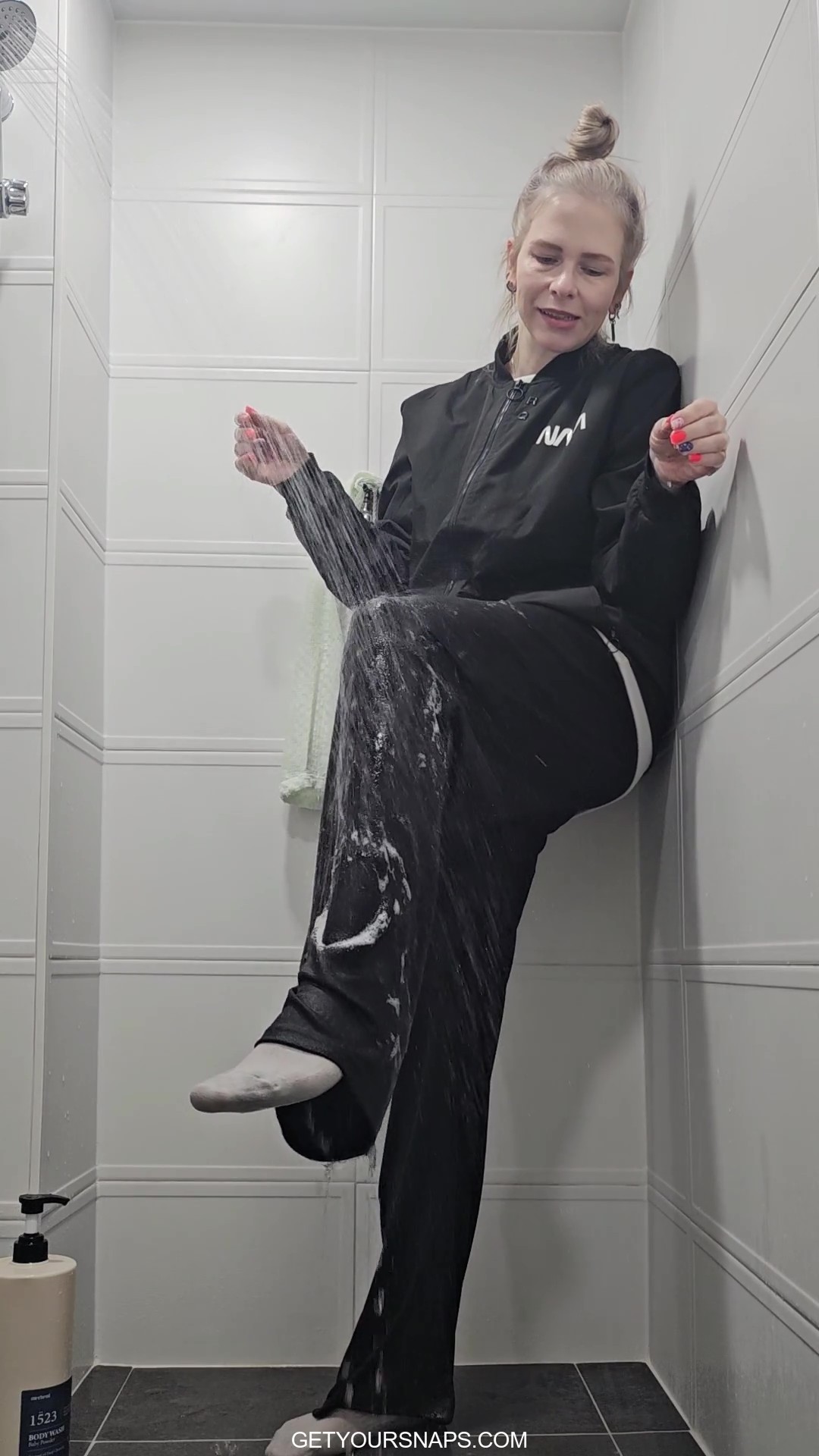 Rain likes shower in clothes