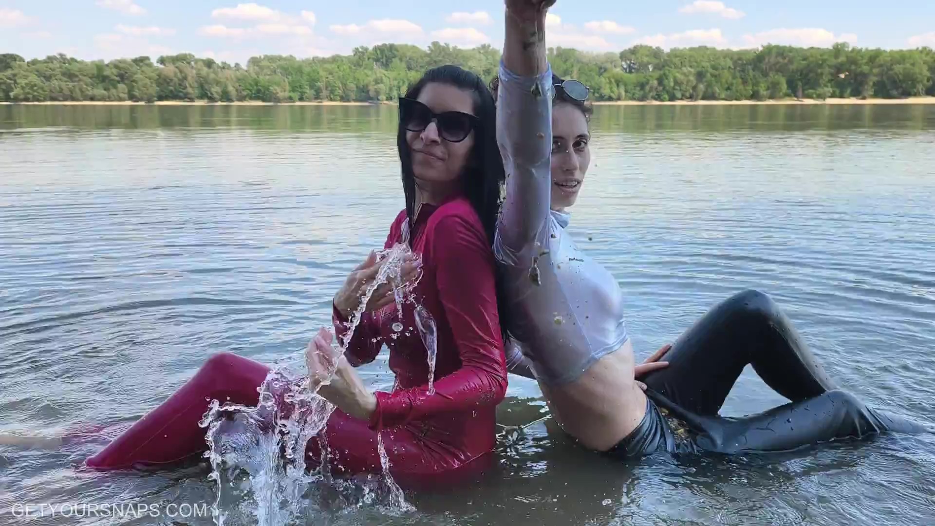 Nina and Alessia gets wet in the river - frame at 10m48s