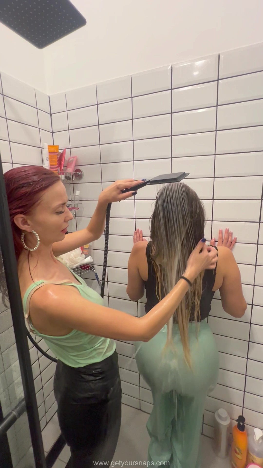 Bella and Ana Take a Shower Together Fully Clothed - Image 4